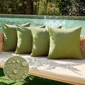 MIULEE Pack of 4 Decorative Throw Pillow Covers Linen Waterproof Pillow Covers Farmhouse Cushion Cases for Outdoor Patio Garden Tent Balcony Couch Sofa18x18 inch Green