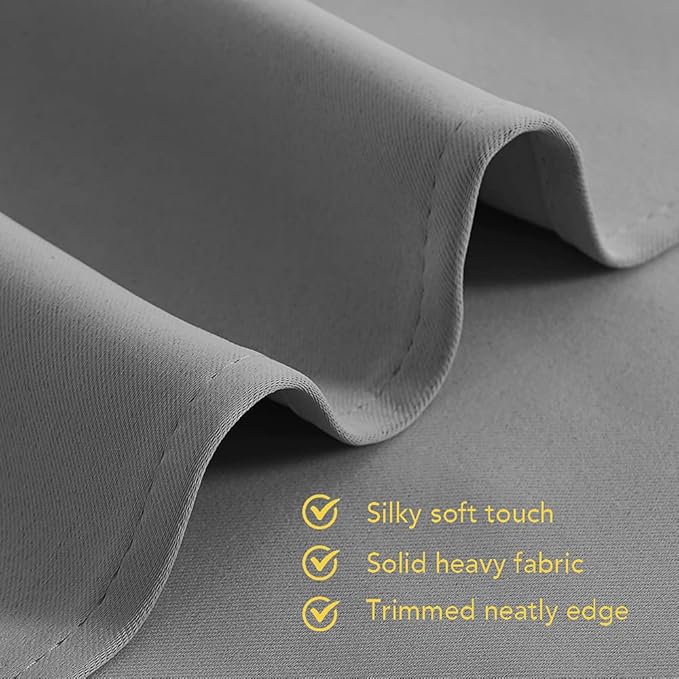 NICETOWN Blackout Window Curtains & Drapes 70" Long, 2 Panels, 34 inch, Silver Grey, Grommet Top Room Darkening Thermal Insulated for Bedroom/Living Room