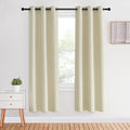NICETOWN Room Darkening Curtains Panels for Bedroom, Beige, 2 Panels, 34 x 70 Inch, Energy Saving Thermal Insulated Solid Ring Top Light Blocking Window Drapes for Flat