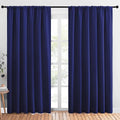 NICETOWN Living Room Curtains, Blackout Draperies, Navy Blue, 1 Pair, 70 x 84-inch, Home Decorations Thermal Insulated Solid Rod Pocket Blackout Drapes for Cafe