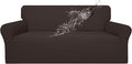 Easy-Going 100% Waterproof Couch Cover, Dual Waterproof Sofa Cover, Stretch Jacquard Sofa Slipcover, Leakproof Furniture Protector for Kids, Pets, Dog and Cat (Sofa, Chocolate)
