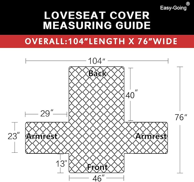Easy-Going Reversible Loveseat Couch Cover for 2 Cushion Couch Sofa Cover for Dogs Water Resistant Furniture Protector with Foam Sticks Elastic Straps for Pet (Loveseat, Wine/Beige)