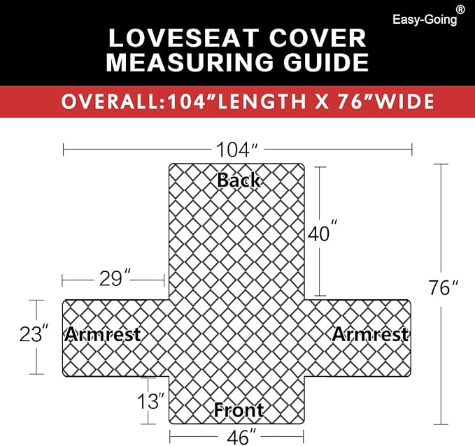 Easy-Going Reversible Loveseat Couch Cover for 2 Cushion Couch Sofa Cover for Dogs Water Resistant Furniture Protector with Foam Sticks Elastic Straps for Pet (Loveseat, Black/Beige)
