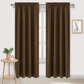 DWCN Blackout Curtains Room Darkening Thermal Insulated Bedroom Curtains Window Curtain Panels, 52 x 84 inches Long, Set of 2 Brown Rod Pocket Drapes