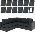 hyha 12Pcs Patio Cushion Covers, Stretch Outdoor Couch Cushion Covers, Washable Outdoor Chair/Sofa Slipcovers for Patio Furniture Cushions Protector with Elastic Bottom(Dark Gray,Cover Only)