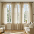 MIULEE Beige Sheer Curtains 72 Inches Long, 4 Panels Set, Rod Pocket Voile Drapes Light Filtering and Semi Transparent, Elegant Window Treatments for Bedroom Living Room,54 x 72 Inches