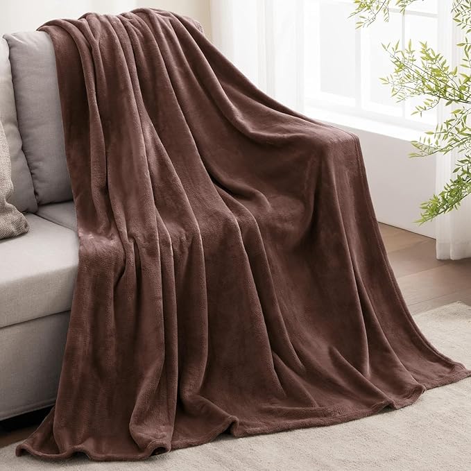 BEDELITE Fleece Blanket Brown Full Blankets for Couch & Bed, Luxury Plush Cozy Fuzzy Blanket 84" x 90", Super Soft Warm Lightweight Throw Blanket for Travel Camping