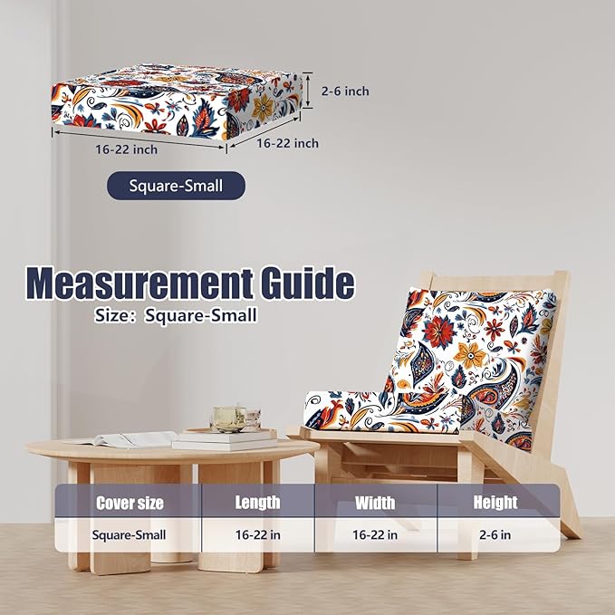 8Pcs Stretch Patio Cushion Covers, Outdoor Couch & Sofa Replacement Slipcovers for Patio Furniture Cushion Covers, Washable Reusable Furniture Protector