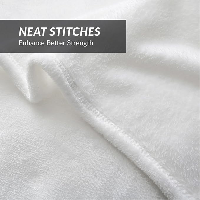 Bedsure GentleSoft White Fleece Throw Blanket - Mothers Birthday Gifts for Women 300GSM Blankets for Couch, Sofa, Bed, Soft Lightweight Plush Cozy Throws for Toddlers, 50x60 inches