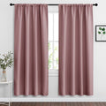 RYB HOME Blackout Curtains for Bedroom Living Room 72 inches Long, Thermal Insulated Privacy Rod Pocket Drapes for Nursery Office Home Theater, Width 42 by Length 72, Dusty Rose, 2 Panels