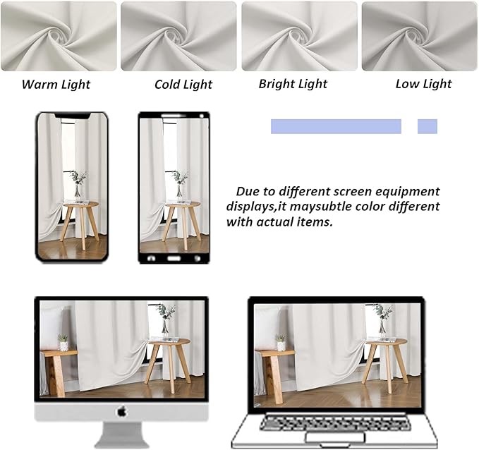 Simplebrand Ava Natural Short 24 Inches Blackout Curtain 2 Panels Set, Half Window Rod Pocket Privacy Curtain Tiers for Kitchen, Curtains Blackout for Bathroom Shades, W30 x L24 Inch, Natural