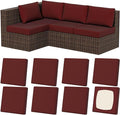 8Pcs Stretch Patio Cushion Covers, Outdoor Couch & Sofa Replacement Slipcovers for Patio Furniture Cushion Covers, Washable Reusable Furniture Protector