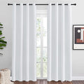 NICETOWN Blackout Curtains Panels for Bedroom, 2 Panels, 52 x 80 Inch, Greyish White, 3 Pass Microfiber Noise Reducing Thermal Insulated Solid Ring Top Blackout Window Drapes