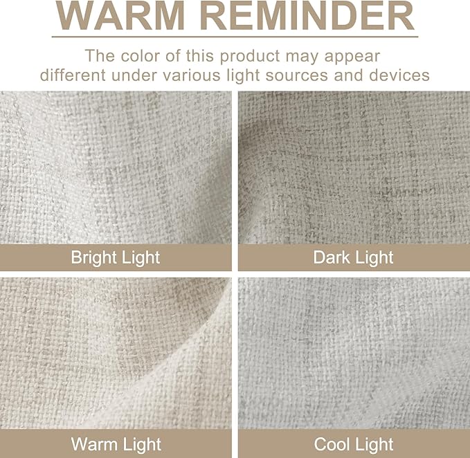 100% Blackout Shield Linen Blackout Curtains for Bedroom 102 Inches Long, Back Tab/Rod Pocket Living Room Drapes, Thermal Insulated Blackout Curtains 2 Panels Set, 50" W x 102" L, Beige