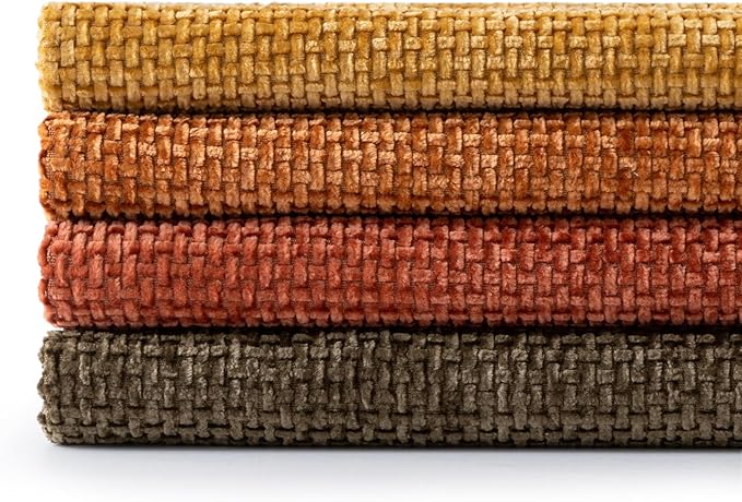 MIULEE Pack of 4 Orange/Yellow Couch Throw Pillow Covers 20x20 Inch Halloween Soft Decorative Chenille Pillows Farmhouse Accent Cushions for Boho Home Decor Spring Sofa Bedroom Living Room
