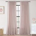 Blush Pink Curtains for Living Room Back Tab Modern Farmhouse Semi Sheer Curtains 84 inches Long 2 Panels Set Muted Neutral Window Curtain for Dining Room Bedroom 52x84