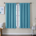 Simplebrand Ava Turquoise Short Blackout Curtains for Bedroom 54 Inches Long 2 Panels Set, Solid Thermal Insulated, Energy Saving Window Treatment Curtains Blackout Drapes, W40 x L54 Inch, Turquoise