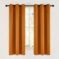 NICETOWN Room Darkening Cafe Satin Curtains for Small Windows, 42" Wide by 63" Long, 2 Panels, Orange, Grommet Privacy Faux Silk Blackout Drapes for Bedroom