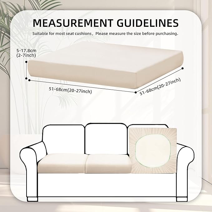 8Pcs Stretch Patio Cushion Covers,Outdoor Couch Covers Replacement,Outdoor Couch & Sofa Slipcovers,for Patio Furniture Cushion Covers,Washable Reusable urniture Protector(Beige,8PCS)