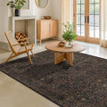 Hazo Haus Taupe Brown 5x8 Rug for Living Room - Vintage Traditional Dark Neutral Floral, Washable Foldable Non-Slip Area Rugs for Dining Under Table, Home Office, Guest Room