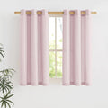 NICETOWN Blush Pink Short Linen Curtains for Kitchen, Thick Flax Small Window Treatments Semi Sheer Privacy Assured with Light Through for Cafe/Bathroom, W42 x L48, 2 Panels
