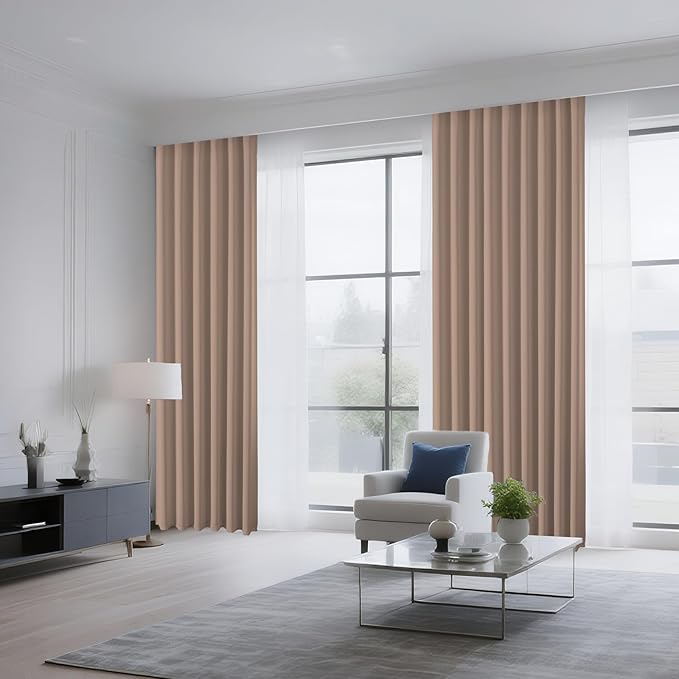 CUCRAF Khaki Blackout Curtains Customize, Rod Pocket Room Darkening Curtain for Bedroom Living Room, Thermal Insulated Window Drapes 1 Panel (Custom Size, Color)