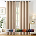 MIULEE Beige Blackout Curtains for Bedroom Living Room 84 Inches Long 2 Panels, Thermal Insulated Room Darkening Drapes Solid Grommet Noise Reduction Light Blocking Window Treatments 50x84 Inch