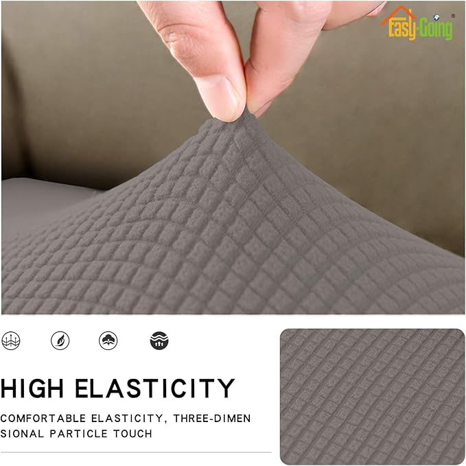 Easy-Going Stretch Cushion Cover Sofa Cushion Furniture Protector Sofa Seat Sofa slipcover Sofa Cover Soft Flexibility with Elastic Bottom(Oversized Sofa Cushion, Taupe)