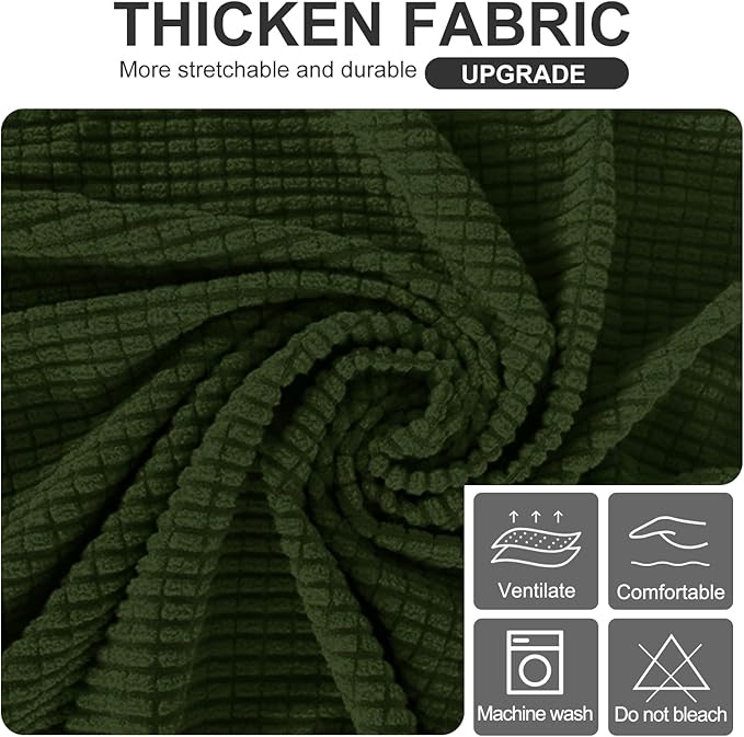 U-NICE HOME Stretch Futon Cover Armless Bed Slipcover - Soft Jacquard Fabric Washable for Pet Friendly, Bronze Green