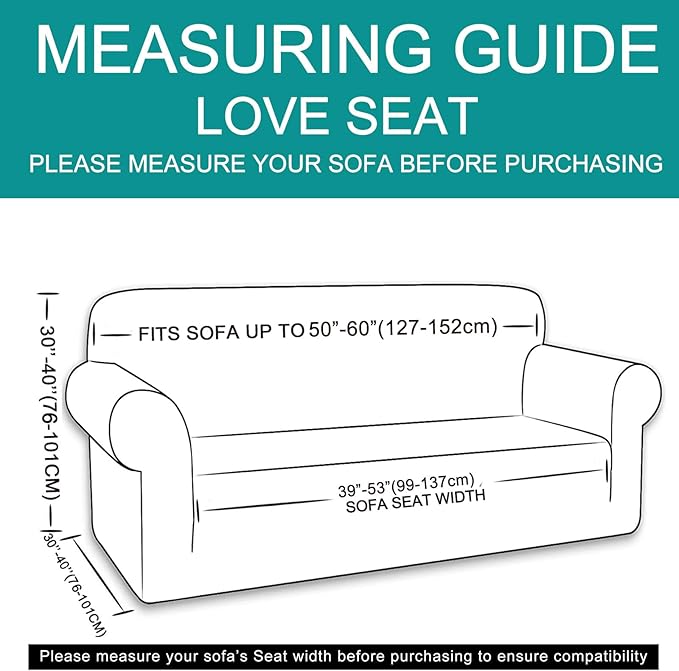 U-NICE HOME Loveseat Cover Stretch Couch Cover Sofa Cover Sofa Slipcover Furniture Protector for 2 Cushion Couch Sofa Pet Friendly(Loveseat, Beige)