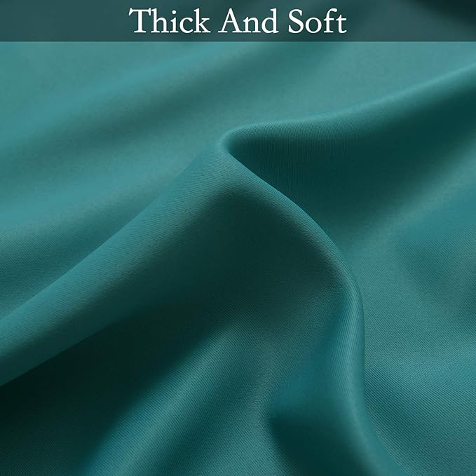 SimpleHome Ombre Room Darkening Curtains for Bedroom, Light Blocking Gradient Grey White to Teal Thermal Insulated Grommet Window Curtains/Drapes for Living Room,2 Panels, 52x84 inches Length