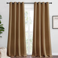 NICETOWN Sleek Blackout Curtains 96 inches Length for Windows, Noise Reducing and Block Draft Panels for Door Doorway Laundry Office Luxury Decor Theme (2 Panels, Gold Brown, W55 x L96 -Inch)