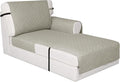 Easy-Going Reversible Chaise Lounge Couch Cover Water Resistant Sofa Cover Sectional L Shaped Sofa Slipcover with Adjustable Straps Furniture Protector for Dogs (115X34 in, Beige/Beige)