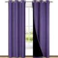 NICETOWN Blackout Curtains 80 inches Long, Full Light Blocking Drapes with Black Liner for Nursery, Thermal Insulated Draperies for Hall, Villa (Lilac Purple, 2 Pieces, 42" Wide Each Panel)