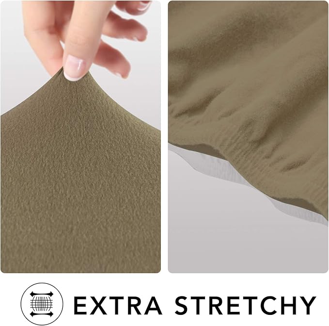 PureFit Super Stretch Chair Sofa Slipcover – Spandex Non Slip Soft Couch Sofa Cover, Washable Furniture Protector with Non Skid Foam and Elastic Bottom for Kids, Pets （Chair, Tan）