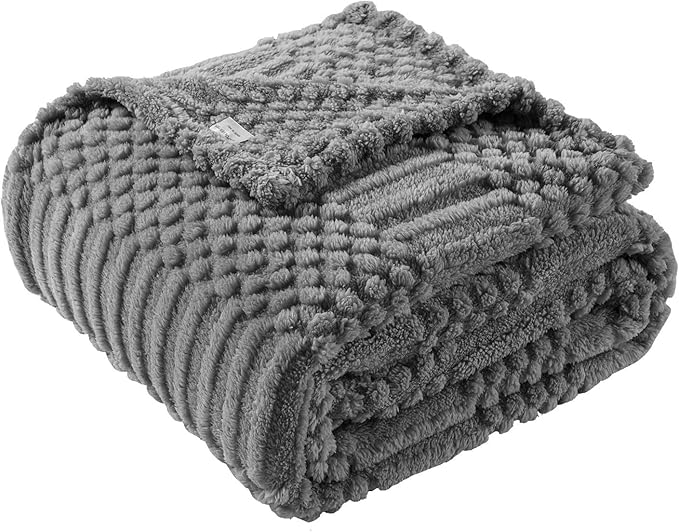 50x70 Inch Grey Throw Blanket - Soft & Fluffy Fleece, Cute & Aesthetic, Perfect for Sofa, Couch, Chair, Bed, Living Room & Bedroom, All-Season Use, Plush & Cozy Decorative Blanket