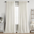 Nanspring Cream Linen Curtains 84 Inch Length 2 Panels Set for Living Room Back Tab Light Filtering Semi Sheer Curtain for Bedroom Farmhouse Drapes, 60x84 Inch, 2 Panels
