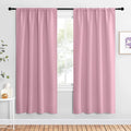 NICETOWN Blackout Curtains for Living Curtains, Rouge Pink, 2 Panels, 42 by 72, Room Darkening Window Curtain Panels, Easy-Care Solid Thermal Insulated Draperies/Drapes for Daughter Room