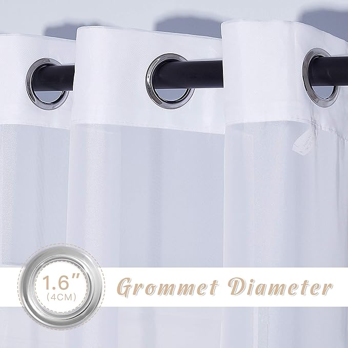 NICETOWN Sheer Small Curtains 48 inch Length 2 Panels, Grommet Short Curtains Voile Textured Soft and Lightweight Window Treatments for Kitchen/Cafe, W37 x L48, White, 2 Pieces