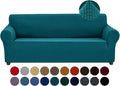 Joccun Stretch Couch Cover Slipcovers, 1-Piece Sofa Covers for 3 Cushion Couch Spandex Jacquard Washable Furniture Protector Cover for Living Room,Kids,Pets(Sofa,Peacock Blue)