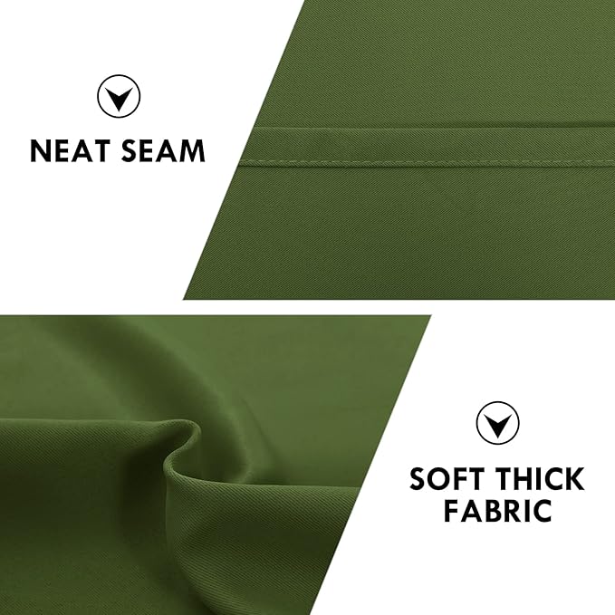 DWCN Olive Green Room Darkening Blackout Curtains - Thermal Insulated Privacy Energy Saving Window Curtain Drapes 42 x 72 inch Length, Set of 2 Bedroom Living Room Curtains