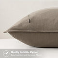 Linen Decorative Pillow Covers Tan TaupeBoho (18x18 Inch) – 18x18in