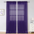 OWENIE Purple Sheer Curtains 96 Inch Length, Elegant Sheer Curtains for Bedroom, Window Voile Sheer Curtain Panels/Drapes/Treatment for Living Room, 2Pcs, Each 42" W x 96" L