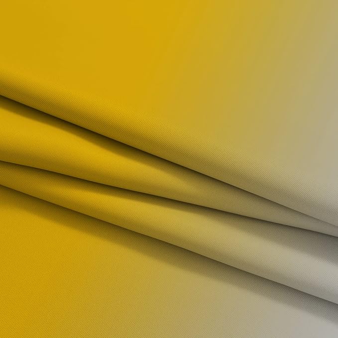 Yakamok Yellow Ombre Curtains 84 Inches Long, Light Blocking Gradient Color Curtain Panels, Room Darkening Grommet Window Drapes for Bedroom(52x84 Inch, 2 Panels)
