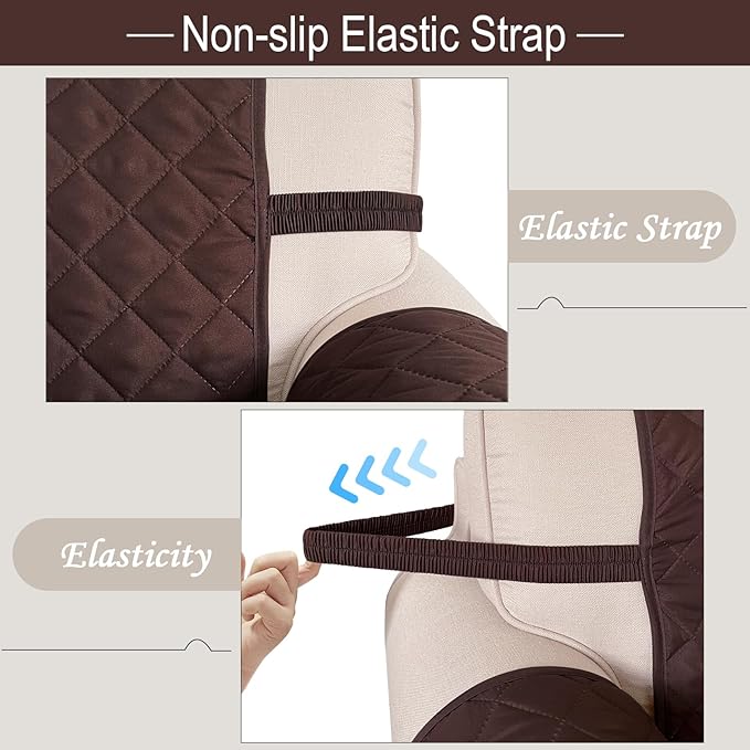 Reversible Oversized Sofa Covers Couch Cover Furniture Protector for Dogs Elastic Straps Water Resistant(XLSofa Chocolate/Taupe)