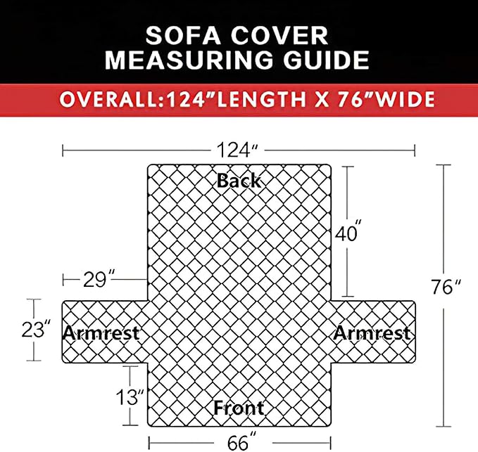 Easy-Going Reversible Couch Cover for 3 Cushion Couch Sofa Cover for Dogs Water Resistant Furniture Protector Cover with Foam Sticks Elastic Straps for Pet Cat (Sofa, Black/Black)
