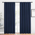 NICETOWN Blackout Curtain Panels for Living Room, Navy, 2 Panels, W52 inches x L84 inches, Energy Efficient & Noise Reducing Thermal Insulated Rod Pocket Blackout Drapes/Draperies for Window