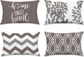 Hexagram Geometric Grey Pillow Covers 12x20 Set of 4, Decorative Outdoor Boho Modern Throw Pillow Covers, Home Sweet Home Farmhouse Cushion Case for Couch Sofa Bedroom Indoor Decor(No Insert)