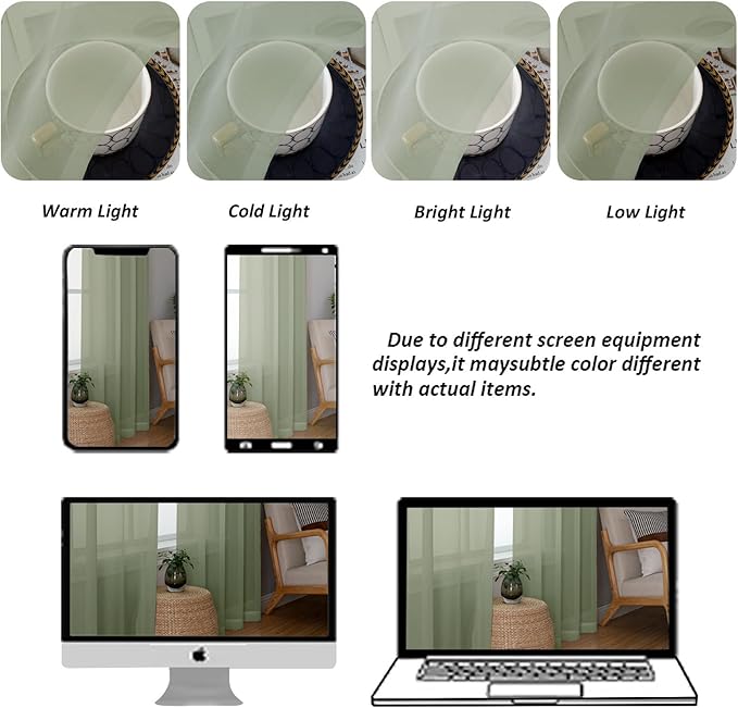 Chyhomenyc Extra Long Sage Green Sheer Curtains 144 inch 2 Panels, Translucent Backdrop Window Scarf Drapes for Canopy Bed/Wedding/Living Room/Anniversary, 12FT Length, Each 59Wx144L in, 2PCS