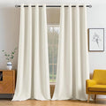 MIULEE Blackout Curtains 96 Inches Long for Bedroom Living Room Thermal Insulated Room Darkening Grommet Top Solid Light Blocking Drapery Set of 2 Window Panels Cream